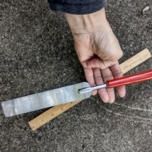 Antique Bakelite handle pastry spatula red, Ecko Eterna USA stainless steel - Picture 7 of 7